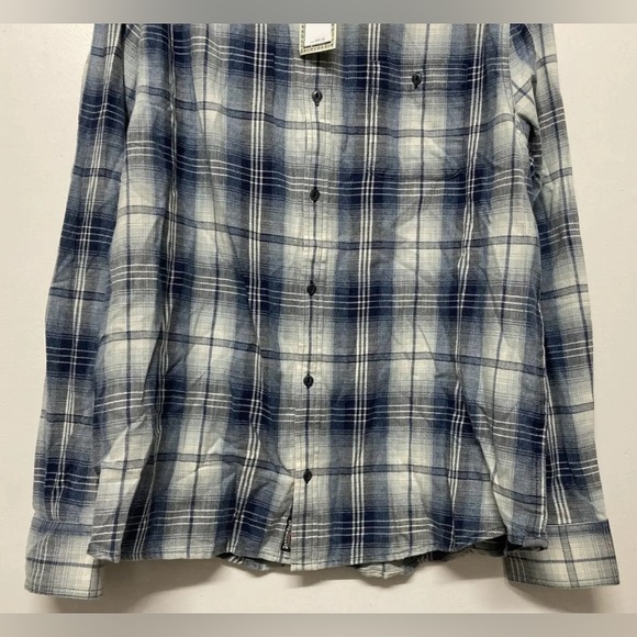 Flag & Anthem Mens Plaid Shirt Button Up Large Adult Blue Navy White NWT - Picture 6 of 13